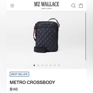 MZ Wallace Black Quilted Crossbody Bag